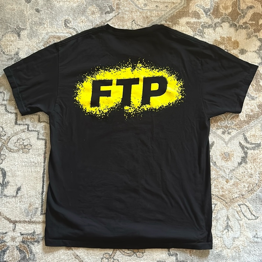 FTP Yellow Splatter Logo Tee Black Large